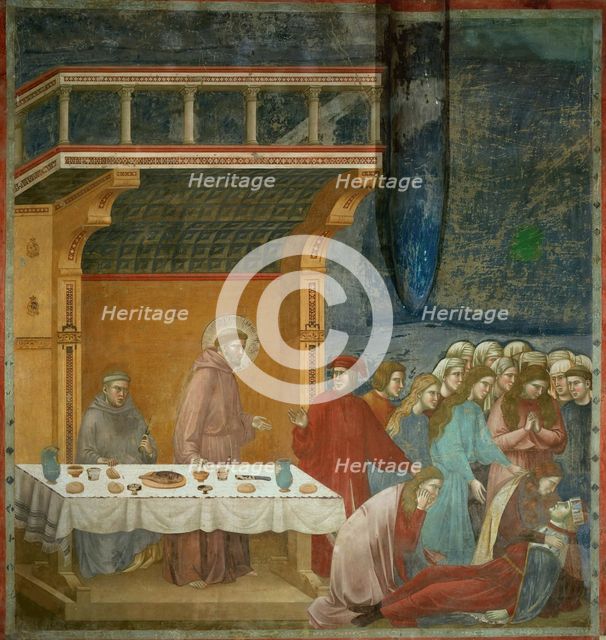 Death of the Knight of Celano (from Legend of Saint Francis), 1295-1300. Creator: Giotto di Bondone (1266-1377).