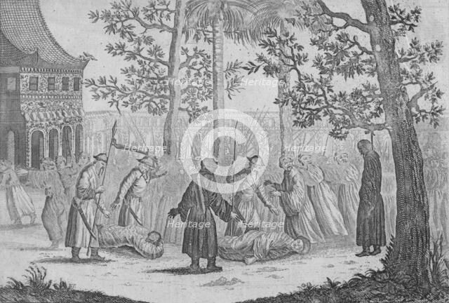 'Death of the last Chinese Emperor of the Ming in 1644 from Nieuhof', 1745. Artist: George Childs.