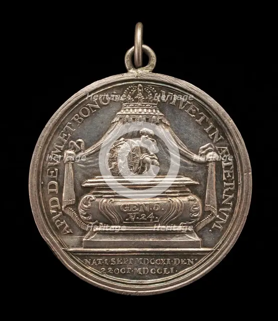 Death of the Stadholder [reverse], 1751. Creator: Johann Georg Holtzhey.