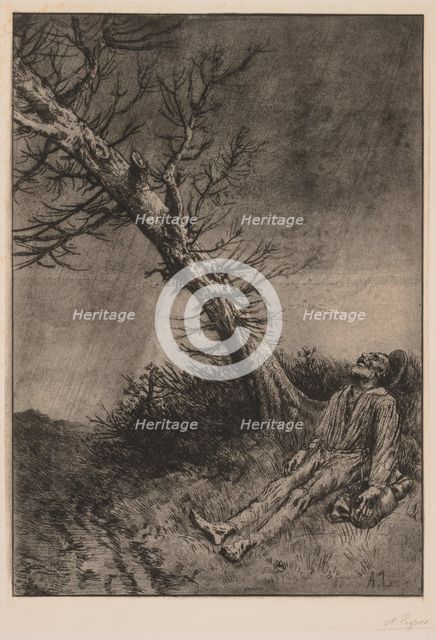 Death of the Vagabond. Creator: Alphonse Legros (French, 1837-1911).