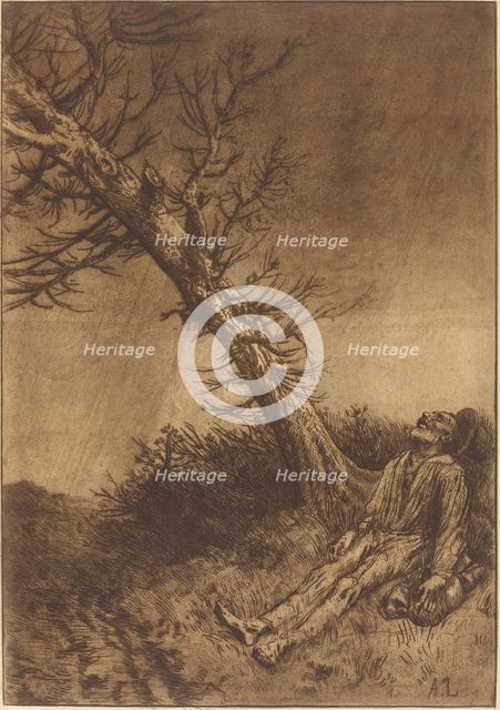 Death of the Vagabond (La mort du vagabond). Creator: Alphonse Legros.
