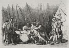 Death of Viriathus, leader of the Lusitanian people who fought against Roman..., 139BC (1852). Creator: José Vallejo