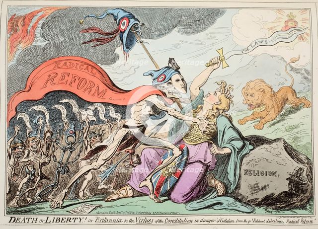 Death or Liberty! Or Britannia & the Virtues of the Constitution in danger of Violation …, 1819.  