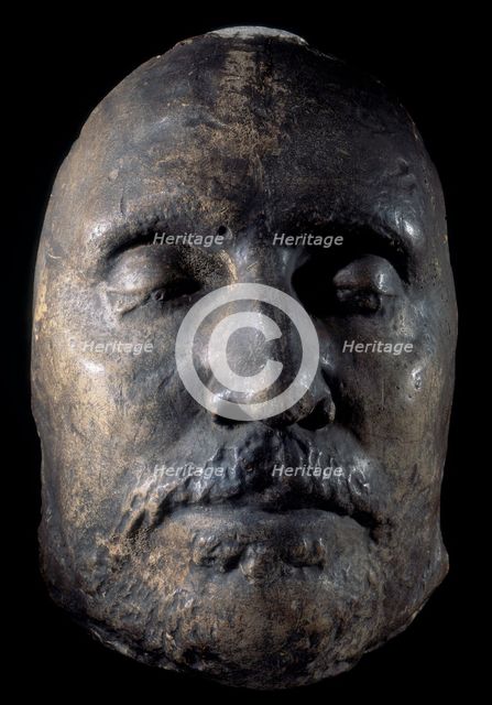 Death mask of Oliver Cromwell, c1658. Creator: Unknown.