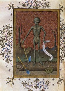 Death miniature in the Book of Hours of 1444, by Bernat Martorell