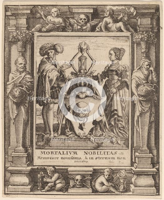 Death's Coat of Arms, 1651. Creator: Wenceslaus Hollar.