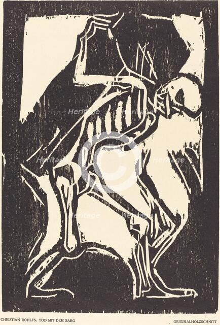 Death with a Coffin, c. 1917. Creator: Christian Rohlfs.
