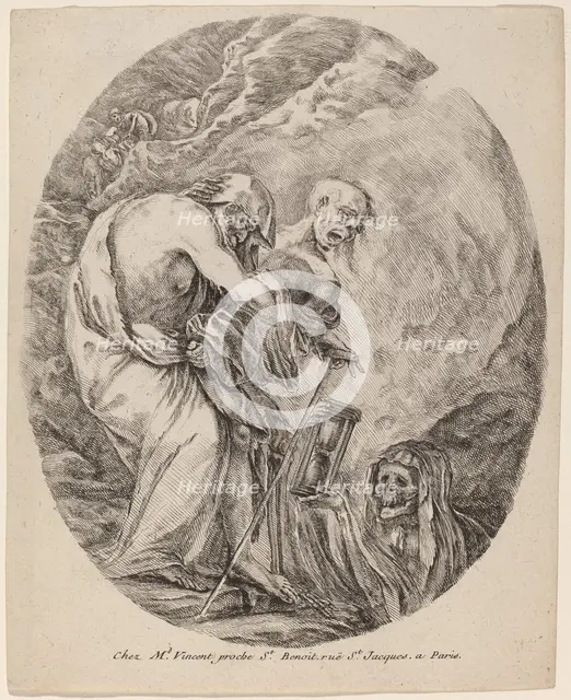 Death with an Old Man, probably 1648. Creator: Stefano della Bella.