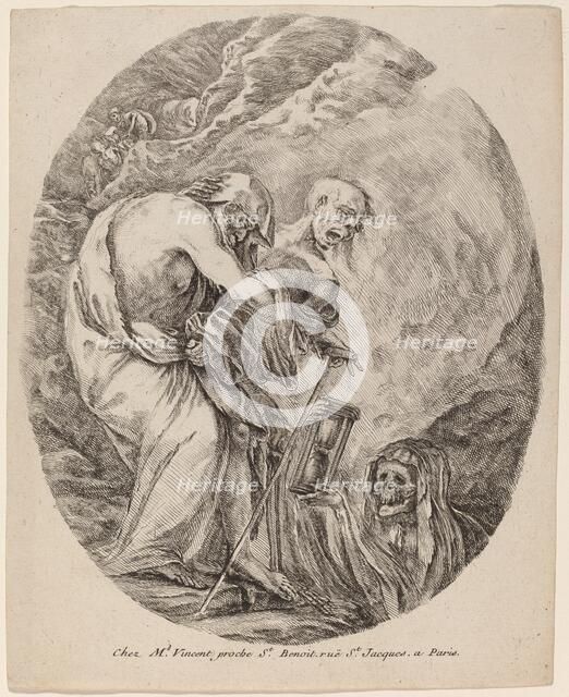 Death with an Old Man, probably 1648. Creator: Stefano della Bella.