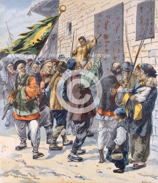 Death to the Foreigners from Le Petit Parisien,  15th July,  1900 (colour lithograph)