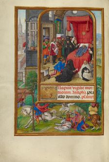 Deathbed Scene; Spinola Hours, about 1510-1520. Creator: Gerard Horenbout