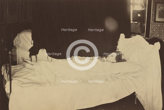 Deathbed Study of Adeline Grace Clogstoun, 1872. Creator: Julia Margaret Cameron.