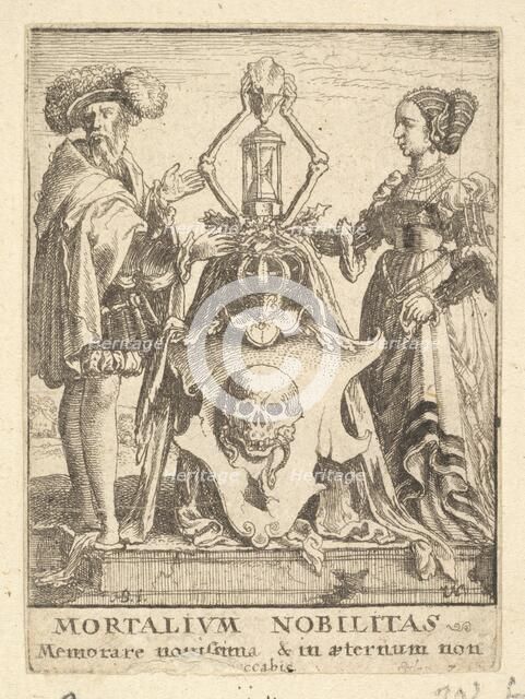 Death's coat of arms, from the Dance of Death, 1651. Creator: Wenceslaus Hollar.