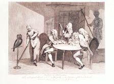 Debates on palmistry, 18th century. Creator: J Haynes