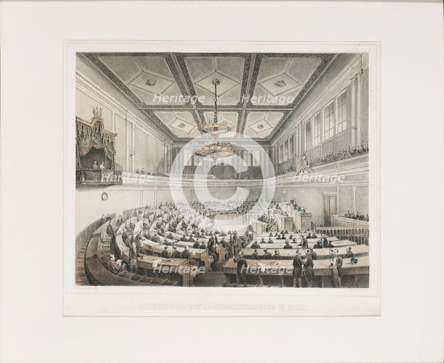Debating Chamber of the House of Deputies of Austria, Vienna, c1865. Creator: Czerny; Ludwig (1821-1889).