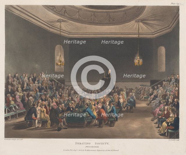 Debating Society, Piccadilly, August 1, 1808., August 1, 1808. Creator: J. Bluck.