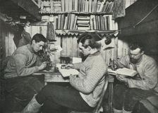 Debenham, Gran, and Taylor in their Cubicle 18 May 1911, (1913). Artist: Herbert Ponting