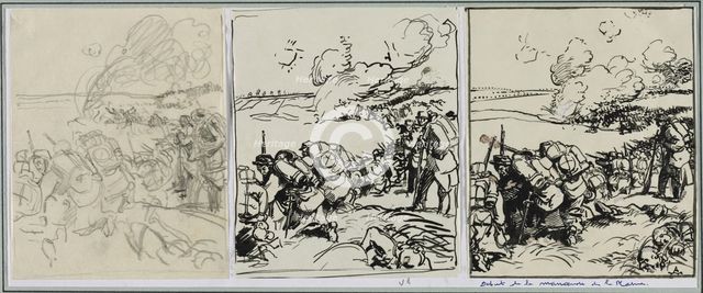 Dêbut de la manoeuvre de la Marne, 1914. Creator: Auguste Louis Lepère (French, 1849-1918).