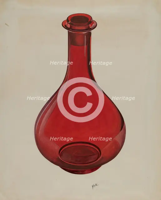 Decanter and Stopper, c. 1936. Creator: Edward White.