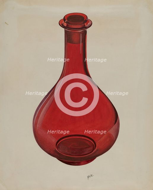 Decanter and Stopper, c. 1936. Creator: Edward White.