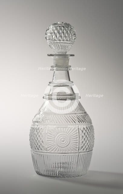 Decanter And Stopper, c1826-40. Creator: Boston and Sandwich Glass Company.