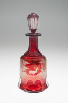 Decanter, Bohemia, c. 1840/50. Creator: Bohemia Glass