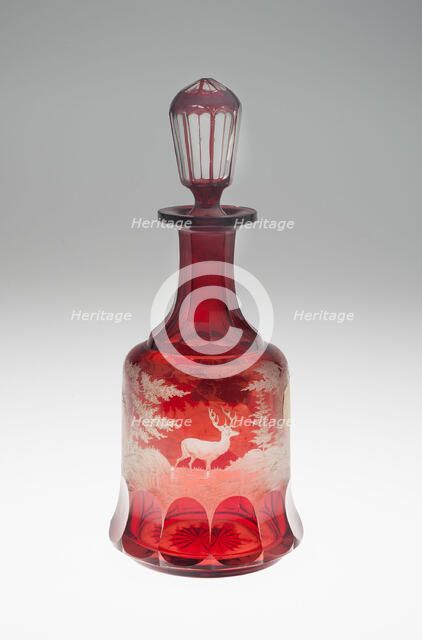 Decanter, Bohemia, c. 1840/50. Creator: Bohemia Glass.