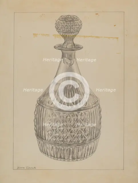 Decanter, c. 1937. Creator: John Dana.