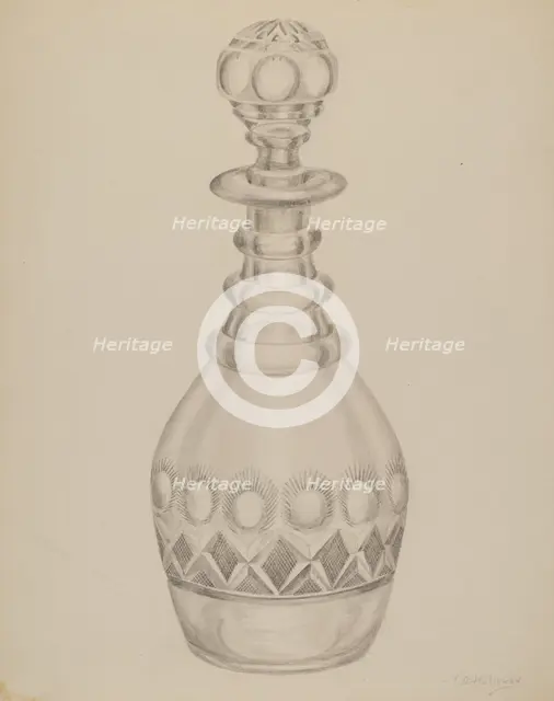 Decanter, c. 1937. Creator: Thomas Holloway.
