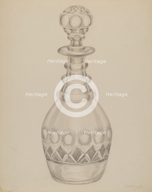 Decanter, c. 1937. Creator: Thomas Holloway.