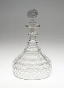 Decanter with Stopper, England, c. 1800. Creator: Unknown
