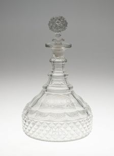 Decanter with Stopper, England, c. 1800. Creator: Unknown