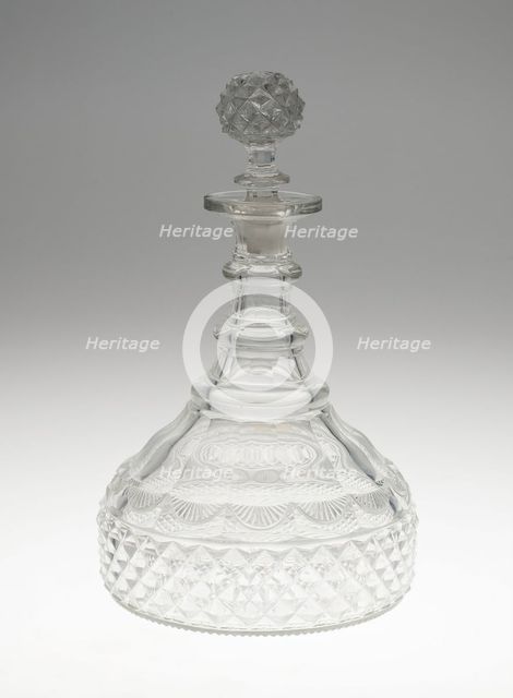 Decanter with Stopper, England, c. 1800. Creator: Unknown.
