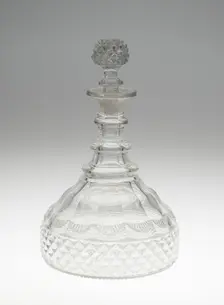 Decanter with Stopper, England, c. 1800. Creator: Unknown