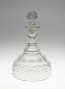 Decanter with Stopper, England, c. 1800. Creator: Unknown