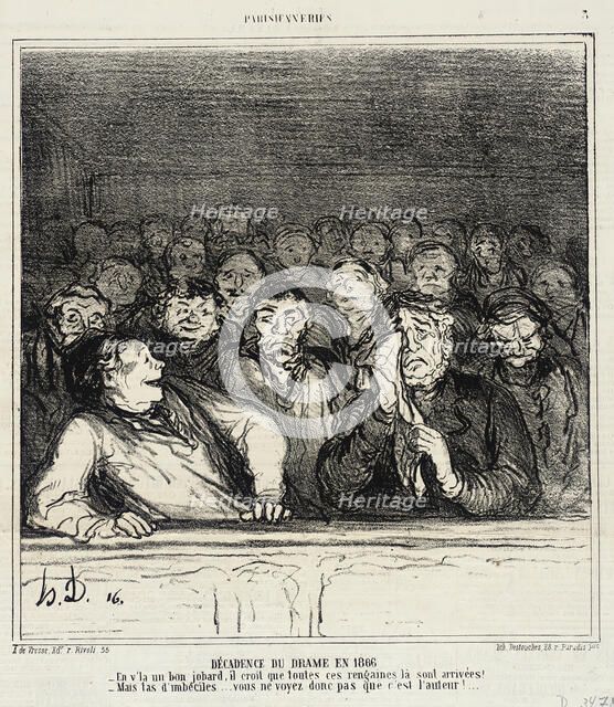 Décadence du drame en 1866, 1866. Creator: Honore Daumier.