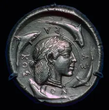 Decadrachm of Syracuse of the fifth century BC