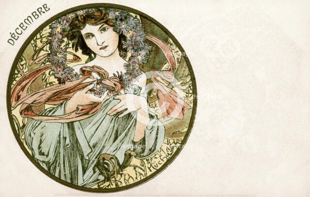 'December', 1900. Artist: Alphonse Mucha