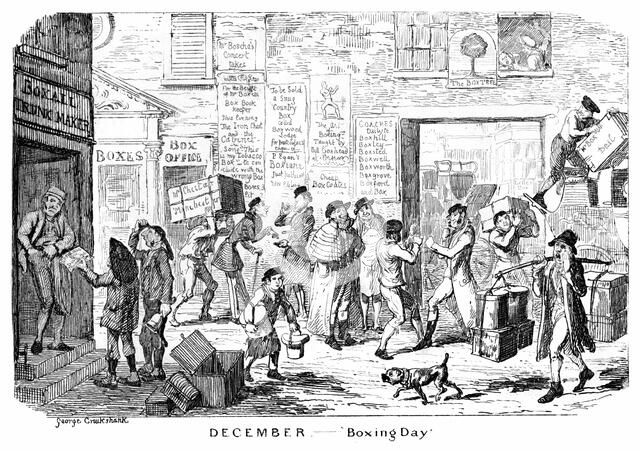 'December - Boxing Day', 19th century.Artist: George Cruikshank