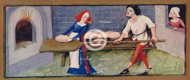December - baking, 15th century, (1939). Creators: Robinet Testard, Jean Bourdichon.