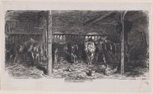 December from Album of Rustic Subjects, 1859. Creator: Charles Emile Jacque