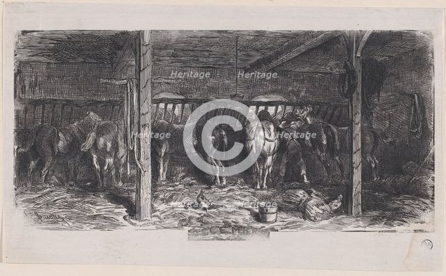 December from Album of Rustic Subjects, 1859. Creator: Charles Emile Jacque.