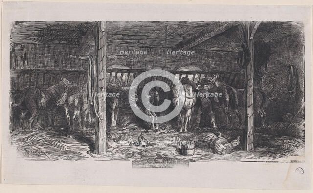 December from Album of Rustic Subjects, 1859. Creator: Charles Emile Jacque.