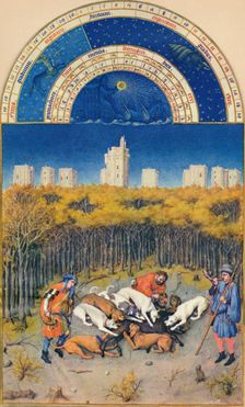December - the Château de Vincennes, 15th century, (1939). Creator: Paul Limbourg