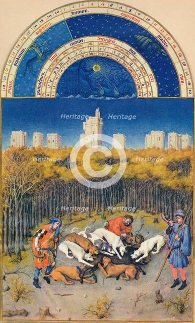 December - the Château de Vincennes, 15th century, (1939). Creator: Paul Limbourg.