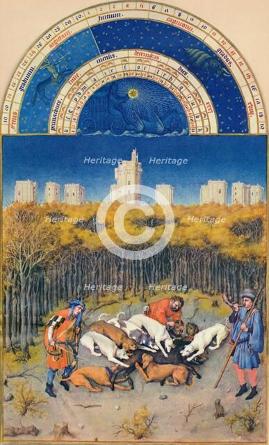 December - the Château de Vincennes, 15th century, (1939). Creator: Paul Limbourg.