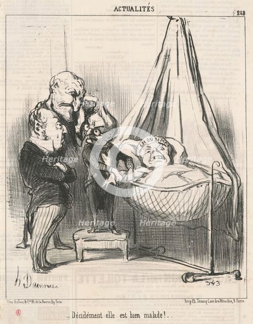 Décidément elle est bien malade!, 1851.  Creator: Honore Daumier.
