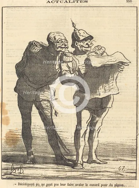 Décidément on ne peut pas..., 1870. Creator: Honore Daumier.