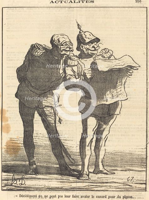 Décidément on ne peut pas..., 1870. Creator: Honore Daumier.