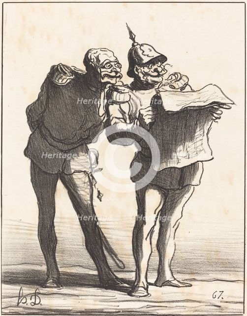 Décidément on ne peut pas..., 1870. Creator: Honore Daumier.